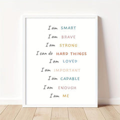 Positive Affirmations Wall Decor for Calming Corner or Classroom