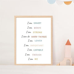 Positive Affirmations Wall Decor for Calming Corner or Classroom