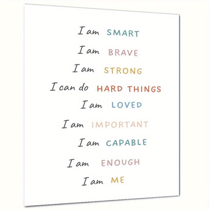 Positive Affirmations Wall Decor for Calming Corner or Classroom