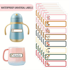 48 Waterproof Cartoon Labels for Nursery & Preschool
