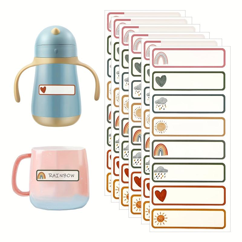 48 Waterproof Cartoon Labels for Nursery & Preschool