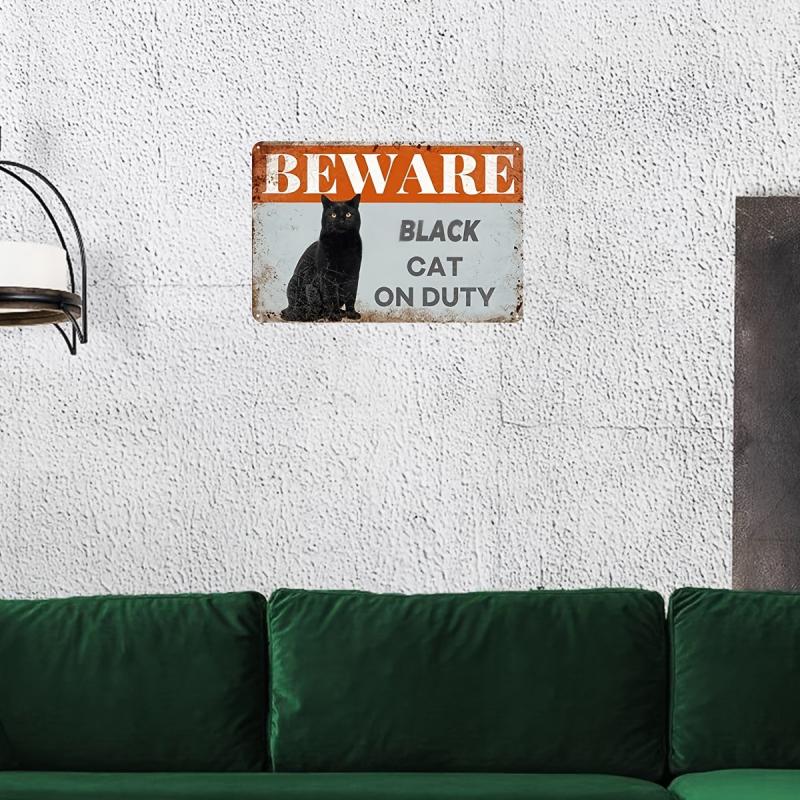 Retro Cat Metal Tin Sign 8x12 Home Decor Artwork Bar Cafe Garage Farmhouse