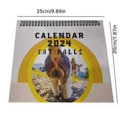 Funny Cat Ball Calendar - 12 Months Cat Butt and Fart Eye Calendar