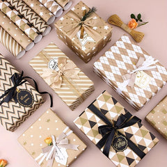 7pcs Colorful Cartoon Birthday Gift Wrapping Paper Roll