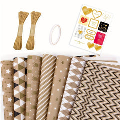7pcs Colorful Cartoon Birthday Gift Wrapping Paper Roll