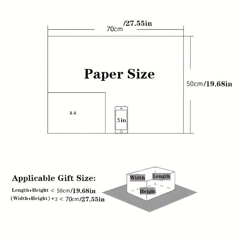 7pcs Colorful Cartoon Birthday Gift Wrapping Paper Roll