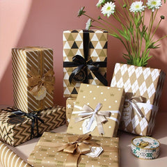 7pcs Colorful Cartoon Birthday Gift Wrapping Paper Roll
