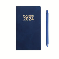 A6 Leather Schedule Book with Pen