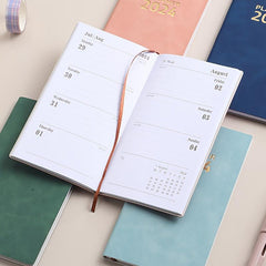 A6 Leather Schedule Book with Pen