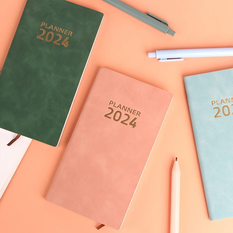 A6 Leather Schedule Book with Pen