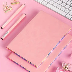 2pcs A6 Leather Notebook 200 Pages Student Planning & Drawing Paper