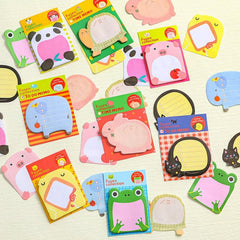 3pcs Animal Shaped Stickers & Creative Note Books Student Gift Notes
