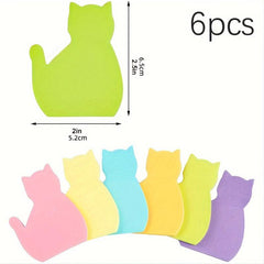 6pcs Cartoon Cat Sticky Note Paper Cute Sticky Note Stickers