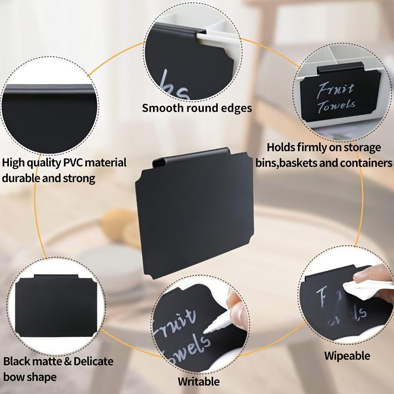 10pcs Plastic Basket Bin Label Clip, Removable Kitchen Pantry Label Clip