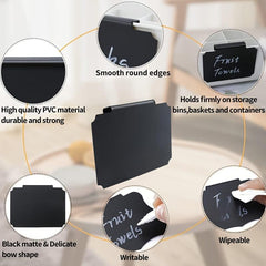 10pcs Plastic Basket Bin Label Clip, Removable Kitchen Pantry Label Clip