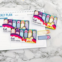 3pcs Cat Sticky Notes 120 Sheets Each Message Strips Stickers