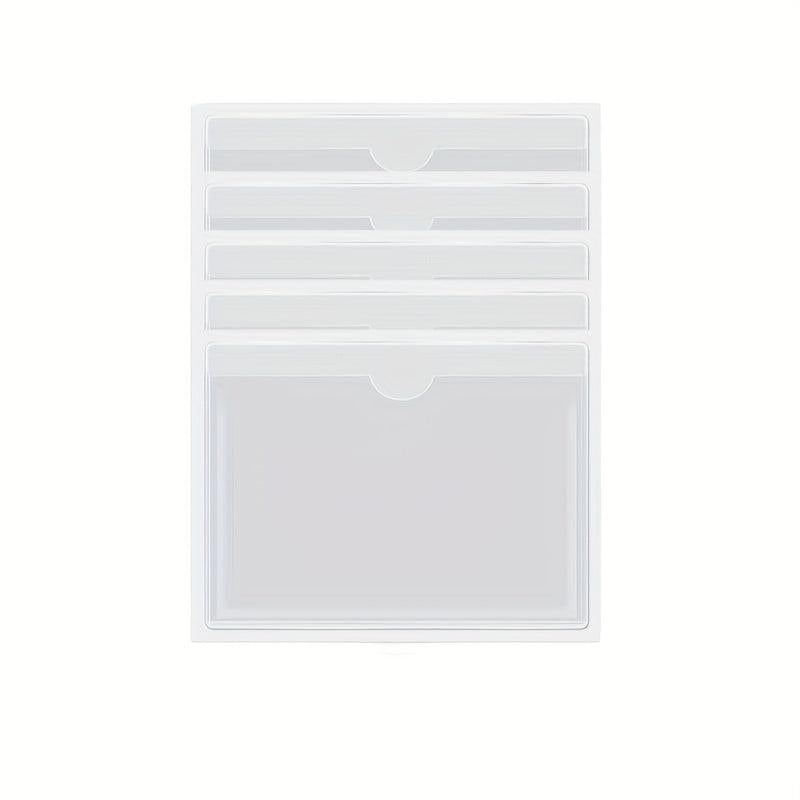 Index Card Pockets - Clear Plastic Label Holders - Top Open - 5 pack
