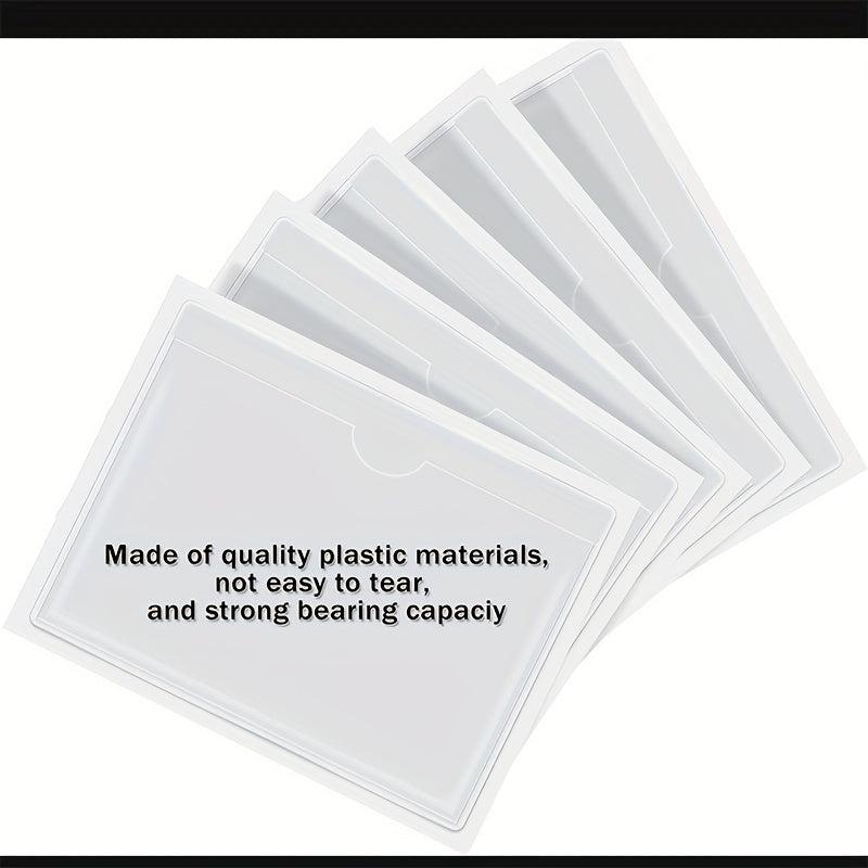 Index Card Pockets - Clear Plastic Label Holders - Top Open - 5 pack