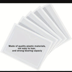 Index Card Pockets - Clear Plastic Label Holders - Top Open - 5 pack