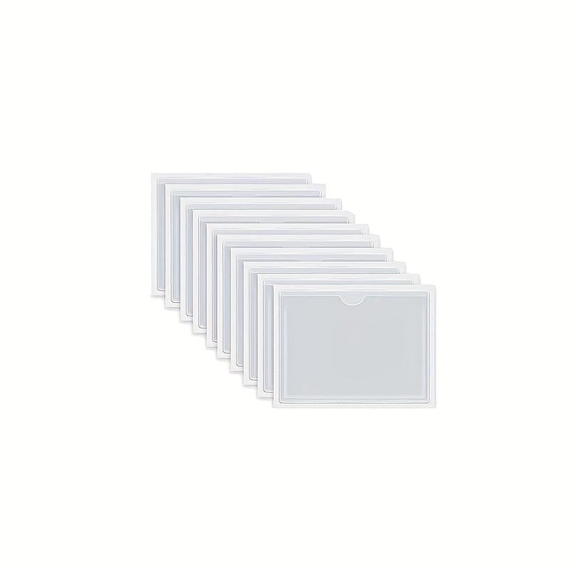 Index Card Pockets - Clear Plastic Label Holders - Top Open - 5 pack