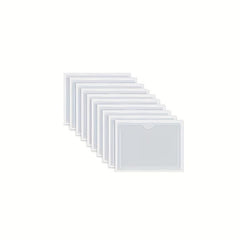 Index Card Pockets - Clear Plastic Label Holders - Top Open - 5 pack