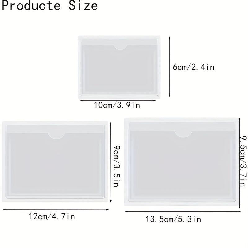 Index Card Pockets - Clear Plastic Label Holders - Top Open - 5 pack