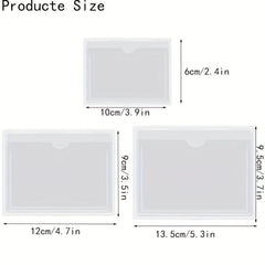 Index Card Pockets - Clear Plastic Label Holders - Top Open - 5 pack