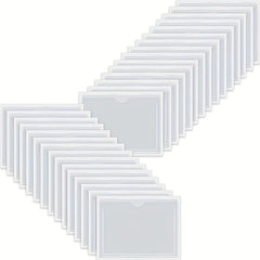 Index Card Pockets - Clear Plastic Label Holders - Top Open - 5 pack