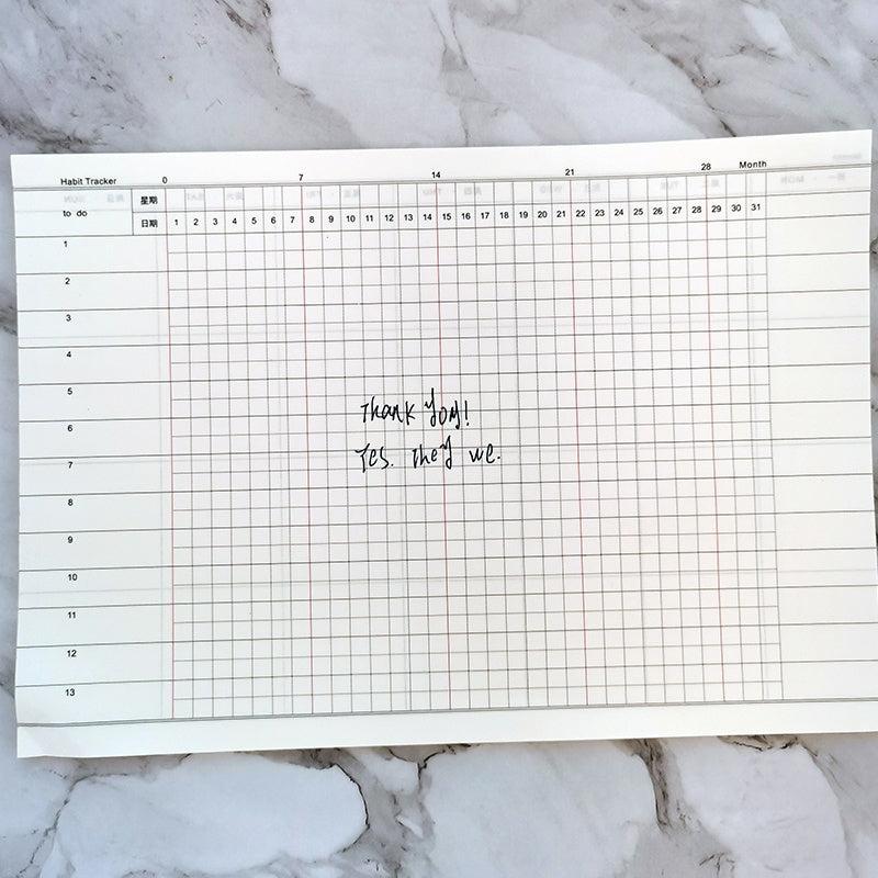 Daily Notepad Planner Self-discipline Card 30 Sheets