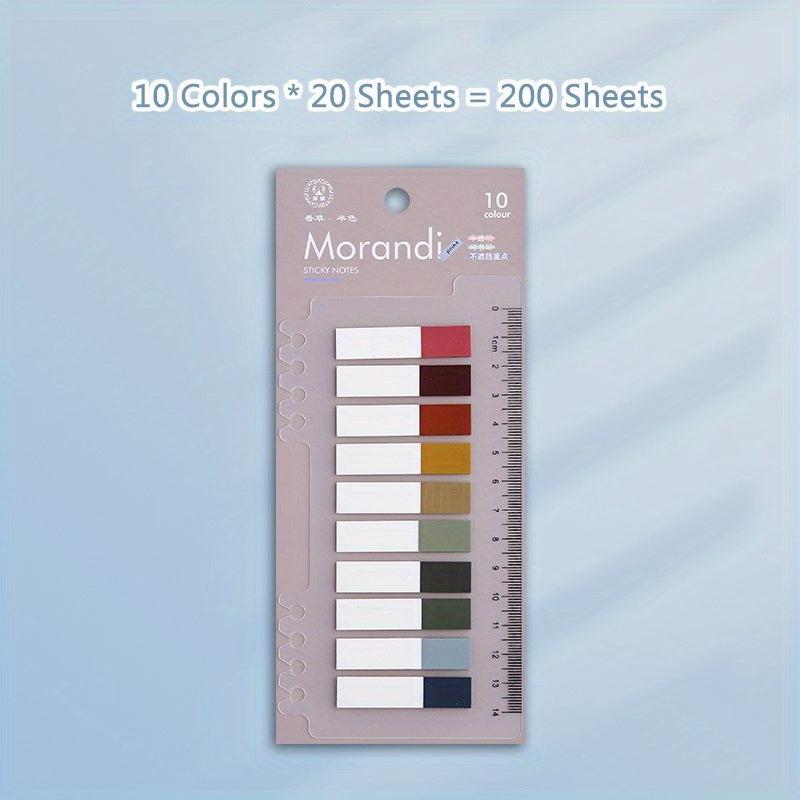 200 Sheets PET Index Note Paper with Ruler Multifunction Sticky Note