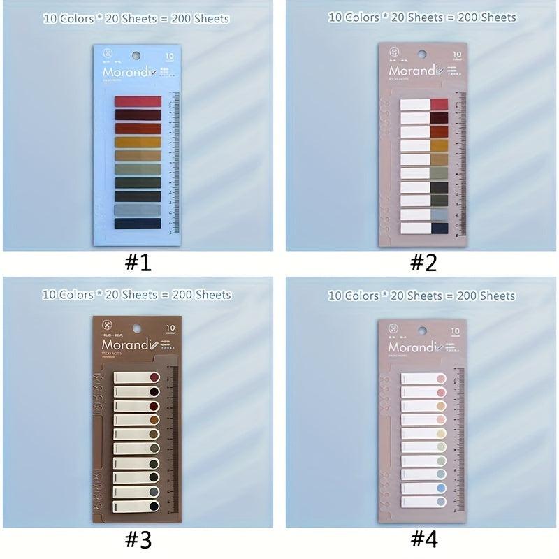 200 Sheets PET Index Note Paper with Ruler Multifunction Sticky Note