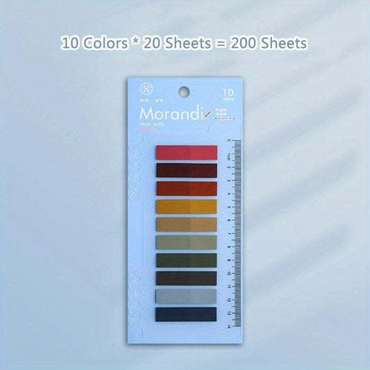 200 Sheets PET Index Note Paper with Ruler Multifunction Sticky Note