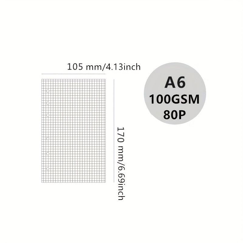 A6 Loose Leaf Paper Refill Pages 80 Sheets 160 Pages
