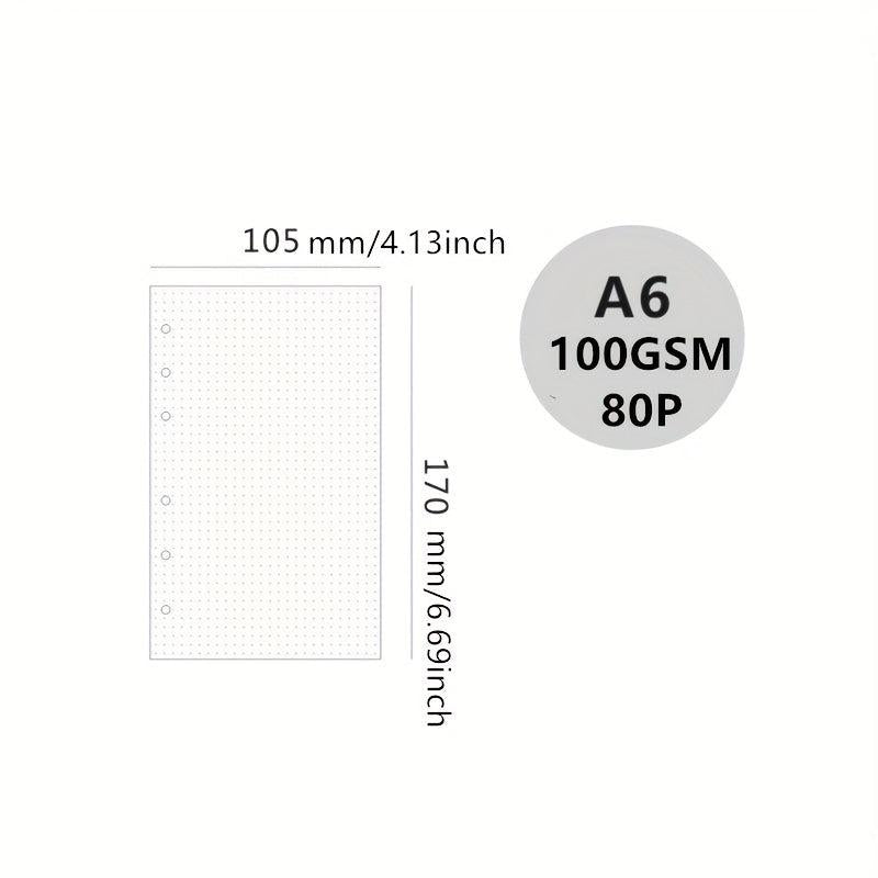 A6 Loose Leaf Paper Refill Pages 80 Sheets 160 Pages