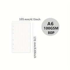 A6 Loose Leaf Paper Refill Pages 80 Sheets 160 Pages
