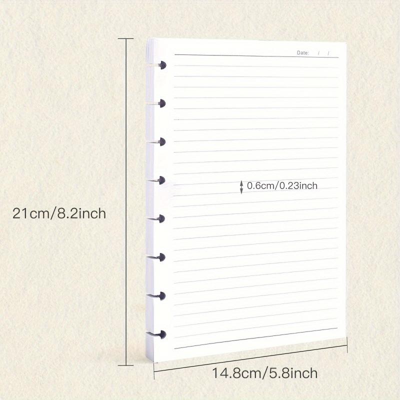 A5 Mushroom Hole Loose leaf Paper Refill 100 Sheets 200 Pages