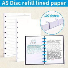 A5 Mushroom Hole Loose leaf Paper Refill 100 Sheets 200 Pages