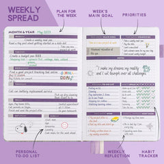 Starry Sky Pattern A5 Plan Book + 6 Stickers No Date Month Week