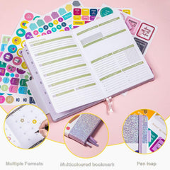 Starry Sky Pattern A5 Plan Book + 6 Stickers No Date Month Week