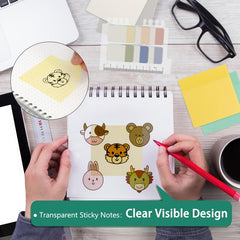 460pcs Clear Sticky Notes 3x3 Self Adhesive Waterproof Sticky Note