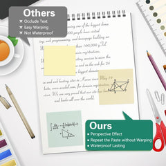 460pcs Clear Sticky Notes 3x3 Self Adhesive Waterproof Sticky Note