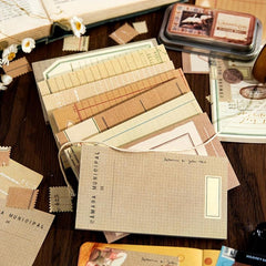 50 Sheets of Writing Paper Notes 2.8x12.4in Retro Journal Diary DIY Stickers