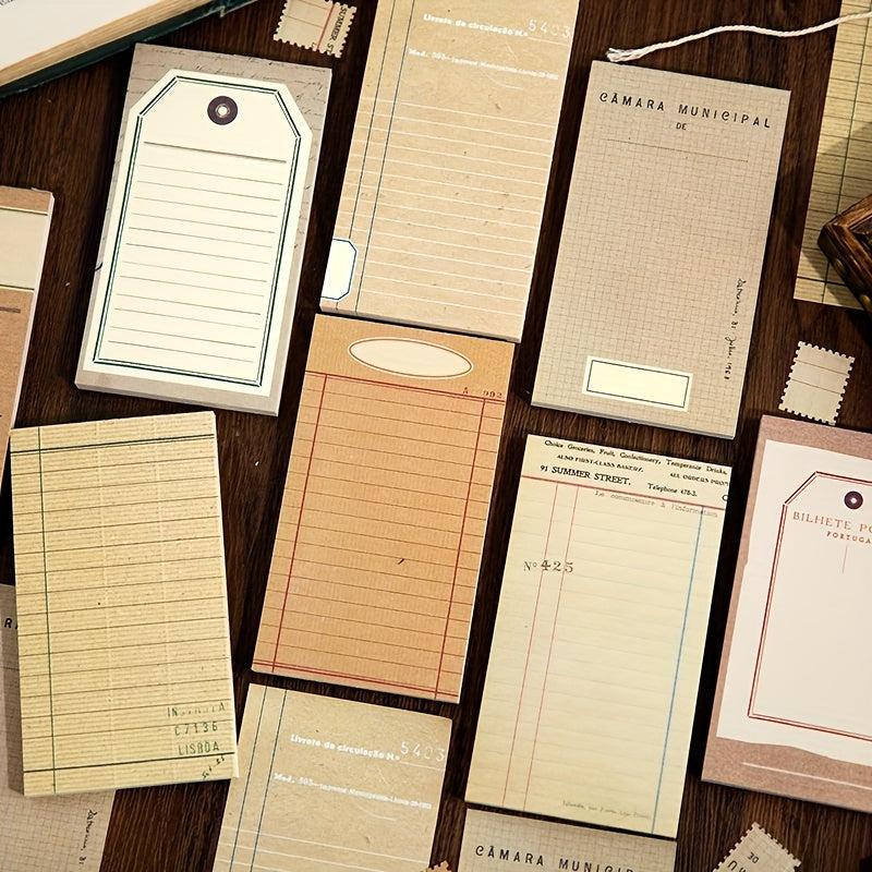 50 Sheets of Writing Paper Notes 2.8x12.4in Retro Journal Diary DIY Stickers