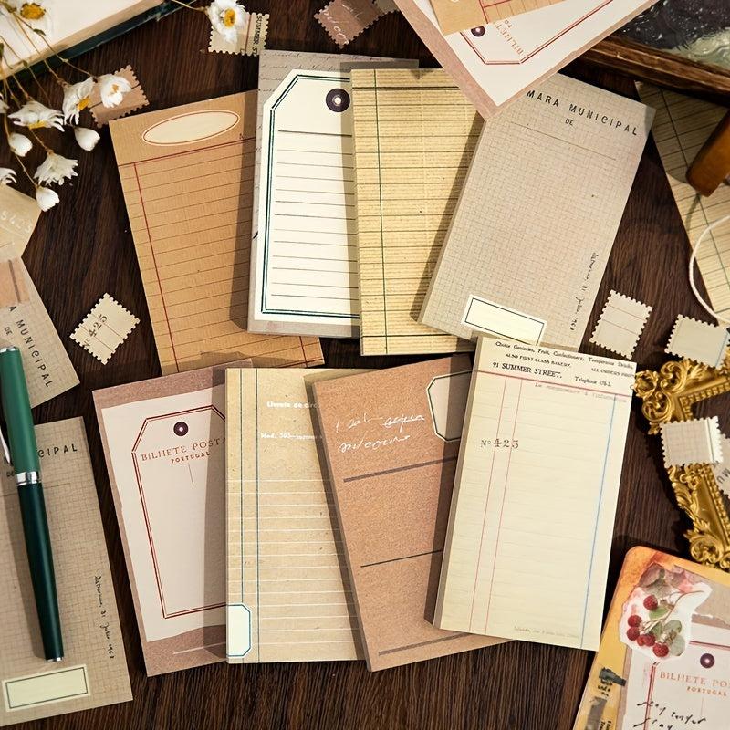 50 Sheets of Writing Paper Notes 2.8x12.4in Retro Journal Diary DIY Stickers