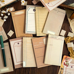 50 Sheets of Writing Paper Notes 2.8x12.4in Retro Journal Diary DIY Stickers