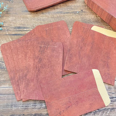 Vintage Red Brown Distressed Envelopes - Pack of 10