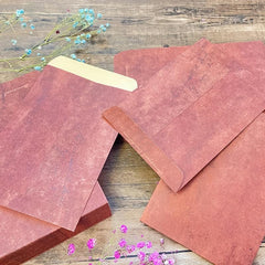 Vintage Red Brown Distressed Envelopes - Pack of 10