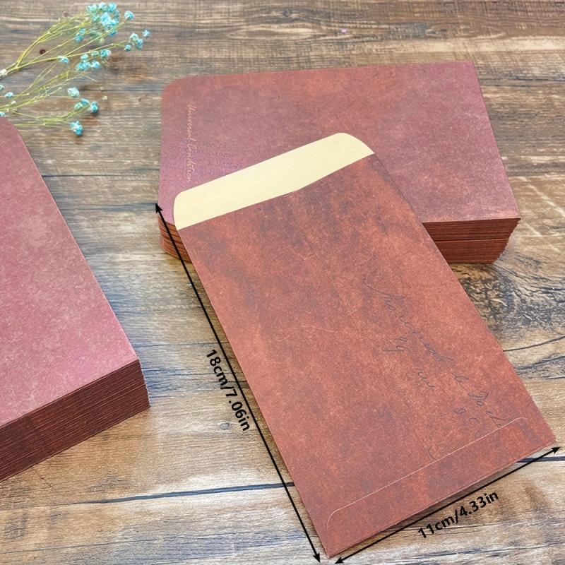 Vintage Red Brown Distressed Envelopes - Pack of 10
