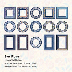 30 Pcs Assorted Retro Embellishments Scrapbooking Paper Pack