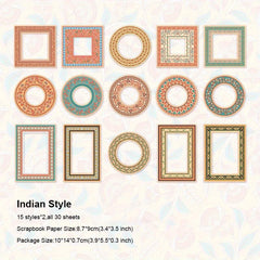 30 Pcs Assorted Retro Embellishments Scrapbooking Paper Pack